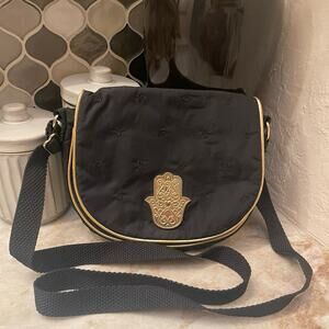 LeSportSac Manoush Collaboration black and gold crossbody